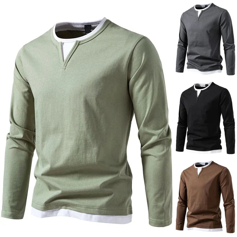 OWEN™ | LONG-SLEEVED SHIRT WITH V-NECK