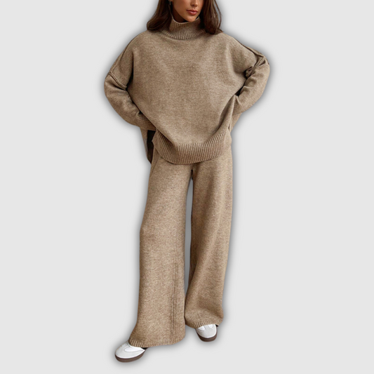 IMOGEN™ | PLAIN TURTLENECK KNIT PANTS SET